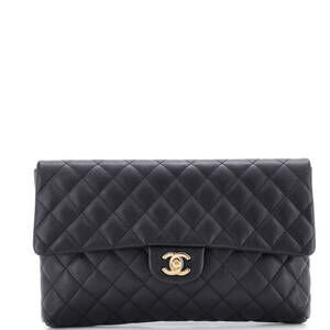 Chanel Classic Flap Clutch Quilted Caviar